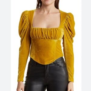 Free people hold me puff velvet sleeve